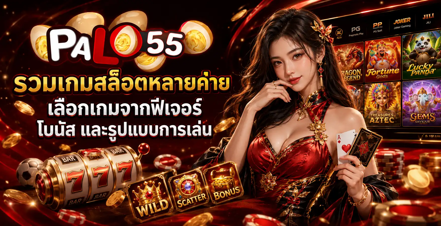 รวมเกมสล็อตหลายค่าย เลือกเกมจากฟีเจอร์ โบนัส และรูปแบบการเล่น